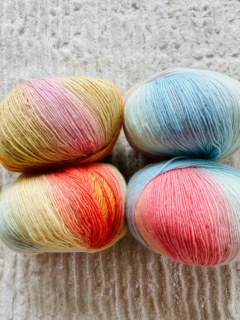 Lot Of 4 Knit Picks Chroma Yarn Fingering Wool Pastel Ice Lolly & Mocktail Color